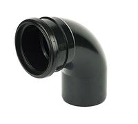 110MM Push Fit Bend 90 Degree Single Socket - Black Soil Pipe and Ring Seal Fittings