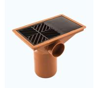 110MM RECTANGULAR HOPPER HEAD - PVC-U RAINWATER INLET FOR SURFACE WATER COLLECTION - SINGLE 110MM OUTLET