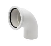 110mm Soil Waste Pipe Slip Coupler - Push-Fit Easy Installation(White,90° Bend (Single Socket))