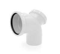 110mm Soil Waste Pipe Slip Coupler - Push-Fit Easy Installation(White,90° Short Access Bend (Single Socket))