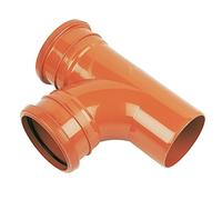110mm Underground Drainage 87.5 Branch DOUBLE Socket Tee