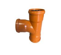 110mm Underground Drainage Tee Shape Branch 90 Degrees With Triple Socket