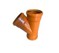 110mm Underground Drainage Y Shape Branch 45 Degrees With Triple Socket