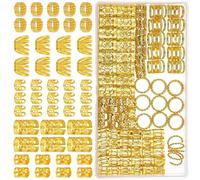 110pack Imitation Wood Beads Hair Cuffs Pendants Wrapped Braid Accessories for Stylish Loc Decoration Versatiles Embellishments