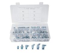 110Pcs 45° 1/8in - 28 Grease Nipple Tip Nozzle, Zinc - Iron Electroplating Blue Grease Fitting for Engineering Machinery, Automotive Engines and Mechanical Equipment