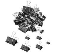 110PCS - Binder Clips Assorted Sizes, Metal Black Binder Paper Clips for Paperwork, Bags, Office, Document, Teacher, and School Supplies