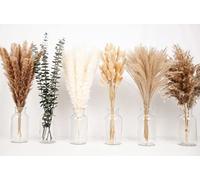 110pcs Boho Dried Pampas Grass Decor Set - Natural Dried Flowers Bouquet with Eucalyptus, Bunny Tails & Reed Grass | 14-17" Small Pampas for Wedding Decor, Boho Home Accessories, Vase Filler (No Vase)