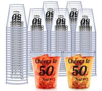 110PCS Cheers to 50 Years Shot Glasses 2oz Disposable Cups, 50th Birthday Party Favors for Her and Him Women Men Anniversary Wedding Decorations, 50th Party Favors for Guests, Class Reunion Favors
