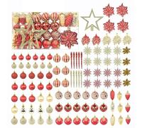 110Pcs Christmas Ball Decoration Set, Unique Painted Balls For Holiday Decoration Scenes, for Christmas Tree Home Decoration, Weddings And Parties