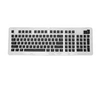110Pcs FOS Step OEM Height Keyboard Keycaps, Two Colors Injection Replacement Keycaps with Matte Finish, Durable ABS Keycaps for 61 to 108 Key Mechanical Keyboards (Black Panel White Letters)