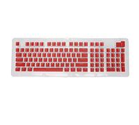 110Pcs FOS Step OEM Height Keyboard Keycaps, Two Colors Injection Replacement Keycaps with Oil Coating for 61 64 68 72 82 84 87 104 108 Mechanical Keyboards (red white letters)
