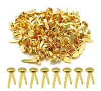 110Pcs Gold Split Pins, Scrapbooking Brads Split Pins, 8 x 18 mm Metal Paper Fasteners Mini Brads, Round Scrapbooking Brads Split Pins for Paper Craft DIY Stamping Scrapbook Office Household Supplies