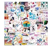 110Pcs Gymnastics Scrapbook Stickers Decorative Journal Planner, Artistic Gymnast Cartoon Designs for Teens Adults, Vinyl Style Sports Stickers for Laptops Bottles Phone Cases Crafts