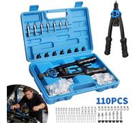 110Pcs Hand Nut Tool M3- M12 Repair Kit Riveter Gun Mandrels
