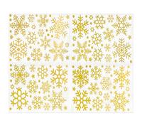 110pcs Large Glitter Snowflake Window Sticker Gold, Reusable Christmas Snowflake Window Sticker Double Sided, Christmas Window Decoration for Christmas Window Display Decoration