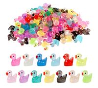 110pcs Luminous Mini Resin Animals Glow in the Dark Tiny Toy Resin Duck for Garden Dollhouse Aquarium Landscape Decoration (110pcs-duck)