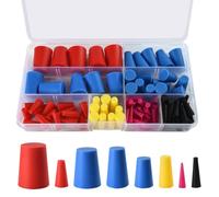 110PCS Silicone Rubber Tapered Plug Assortment Kit, High-Temperature Resistant Rubber Stoppers for Powder Coatings,Painting, Anodizing,Media Blasting Supplies