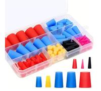 110PCS Silicone Tapered Plug Assortment Kit, 8 Size Rubber Plug Kit, High-Temperature Resistant Stoppers, Bungs for Holes Powder Coatings Anodizing Painting