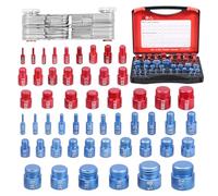 110Pcs Thread Checker, Nut and Bolt Thread Gauge Set, 28 SAE and 24 Metric Gauges with 58-Tooth Pitch Gauge & Storage Box, Aluminium Alloy Bolt Size Finder for Tight Spaces, Garage and DIY