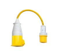 110V 16Amp to 32Amp Adapter Heavy Duty 2.5mm Extension Lead 0.5m, Socket to Plug Converter for Industries, Worksite, Construction Site and Railway Projects