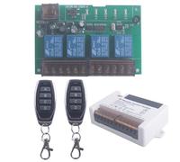 110V 220V 4 Channels Wireless Relay Remote Control Switch,RF 433Mhz AC 90V-250V 4CH Garage Door Opener Wireless Switch Receiver 2 Transmitters, Easy to Terminal Wiring (4CH 2* Controller 433Mhz)