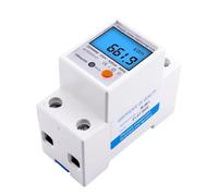 110V/230V AC Din Rail Single Phase Reset Zero Energy Meter kWh Voltage Current Power Consumption Counter Wattmeter Electricity(230V White Shell)