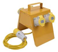 110V 4-Way 16A Distribution Splitter Box - IP44 Rated - CEE Connector - 16A Plug