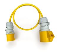 110V Adapter 16a Plug to 32a Coupler Socket 1 Meter Lead Yellow Cable