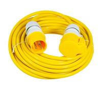 110V Extension Lead 14m 16A 1.5mm Extra Long Outdoor Construction Site Generator Cable (Yellow)