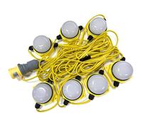 110V LED Festoon Lights 22m Site Lighting SMD LED Chips, Heavy Duty Outdoor Work Lights, 70W 16A 110v Plug, 8400 Lumens, Hanging Hooks String Lights and Outdoor Light for Construction and Industries