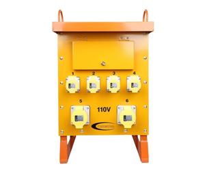 110V Transformer 10KVA Three Phase - 4x16A & 2x32A Sockets, Metal Case with MCB Circuit Protection for Industrial Use