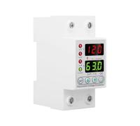 110VAC 120VAC 40A 63A DIN Rail Dual Display Adjustable Overvoltage Current and Undervoltage Protection Device Protector Relay(40A)