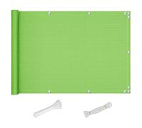 110x800cm Balcony Privacy ScreenUVResistant Wind Pction Fence with Grommets Ties & RopesGreen Outdoor Decor for Patios & Gardens