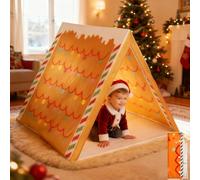 111 * 95cm Christmas Gingerbread Tent, Christmas Gingerbread Play Tent, Easy to Assemble and Store, Reusable Gingerbread Tent for Home Indoor Xmas Holiday Party, Warm Kid's Secret Play Space