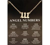 111 Angel Number Intuition Gut Instinct Gold Necklace with Quote Card