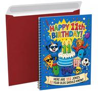 111 Kids Jokes Birthday Card for 11 Year Old Boy or Girl - Short Handmade book with Red Envelope 11th eleven (11th Birthday)