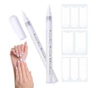 111 Pcs French Manicure Kit, 3 Style Self-Adhesive Nail Tip Stickers with 2Pcs 0.7mm White Tip Pen, DIY Nail Art Tools for Home Manicure, French Tip Guide and Nail Decoration Supplies
