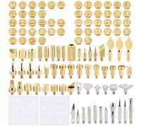 111 Pcs Wood Burning Tips and Stencils Kit,Wood Burning Letters, Numbers, Shapes and Symbols Tips for Pyrography Pen,DIY Embossing,Carving,Personalizing Crafts for Adults(Different Shape)