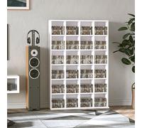 1116CD/528DVD Media Storage Wooden Shelves Bookcase Display Shelving Unit HOMCOM White One Size