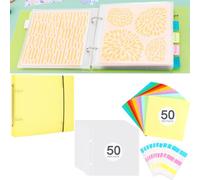 111PCS/Sets 6"x6" Cookie Stencil Storage Binder, Die Cuts and Stamps Storage Binder Holder Baking Stencil Organizer Scrapbooking Cutting Dies Storage Stencil Holder Book Collection Case Folder(Yellow)