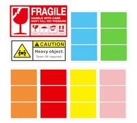 112 Pcs Moving Colored Stickers, 100 X 60 mm Rectangular Color Sticker and Fragile, Heavy Box Home Packing Labels for Moving House
