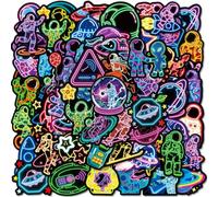 112-Piece Neon Astronaut Sticker Set, Funny Sticker Collection for Children, Decorations for Space Engineers, Suitable for Bicycles, Laptops, Diaries, Skateboards, Motorcycles