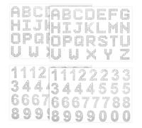 112 Pieces Rhinestone Letters Stickers, 4 Sheets Glitter Letters Rhinestone Sticker, Large Glitter Bling Alphabet Sticker Crystal Gemstone Border Self-Adhesive for Art Craft Clothing Fabric (Silver)