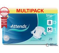 112 x Attends Slip Active 8 Medium |Adult Incontinence Slips | 4 Packs of 28
