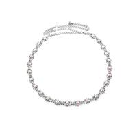 112cm Long Women's Ladies Waist Chain Belt Silver Silver Rhinestones Diamante Diamond Adjustable for all All Outfits by Wedding Decor