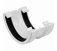 112mm Half Round Fascia Gutter Union Bracket - Plastic Guttering Pipes and Fittings (Black)