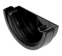112mm Half Round Gutter External Stop End - Gutter Pipes and Fittings- (Black)