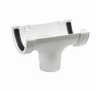 112mm Half Round Gutter Running Outlet Guttering Pipes and Fittings (White)