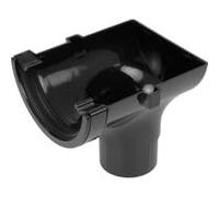 112mm Half Round Gutter Stop End Outlet- Guttering DownPipe Fittings| (Black)