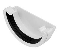 112mm Half Round Stop End External White, 1 in Pack